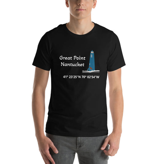 GREAT POINT NANTUCKET LIGHTHOUSE FROM CLAMGIDDY Unisex t-shirt