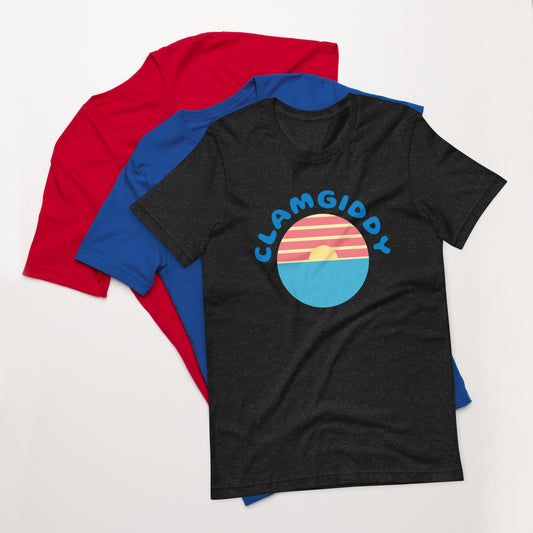 CLAMGIDDY SUNSET unisex short sleeve t-shirt