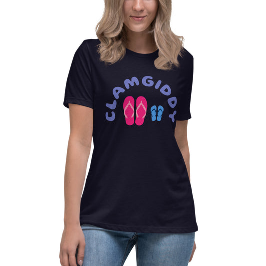 CLAMGIDDY MOM AND SON BEACH DAY Women's Relaxed T-Shirt